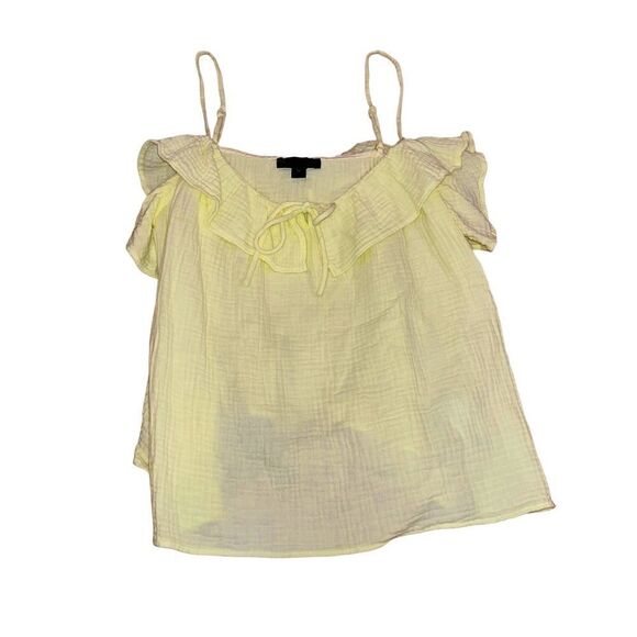 J. Crew Women's Pastel Yellow Ruffle Sleeveless Top - Picture 1 of 7